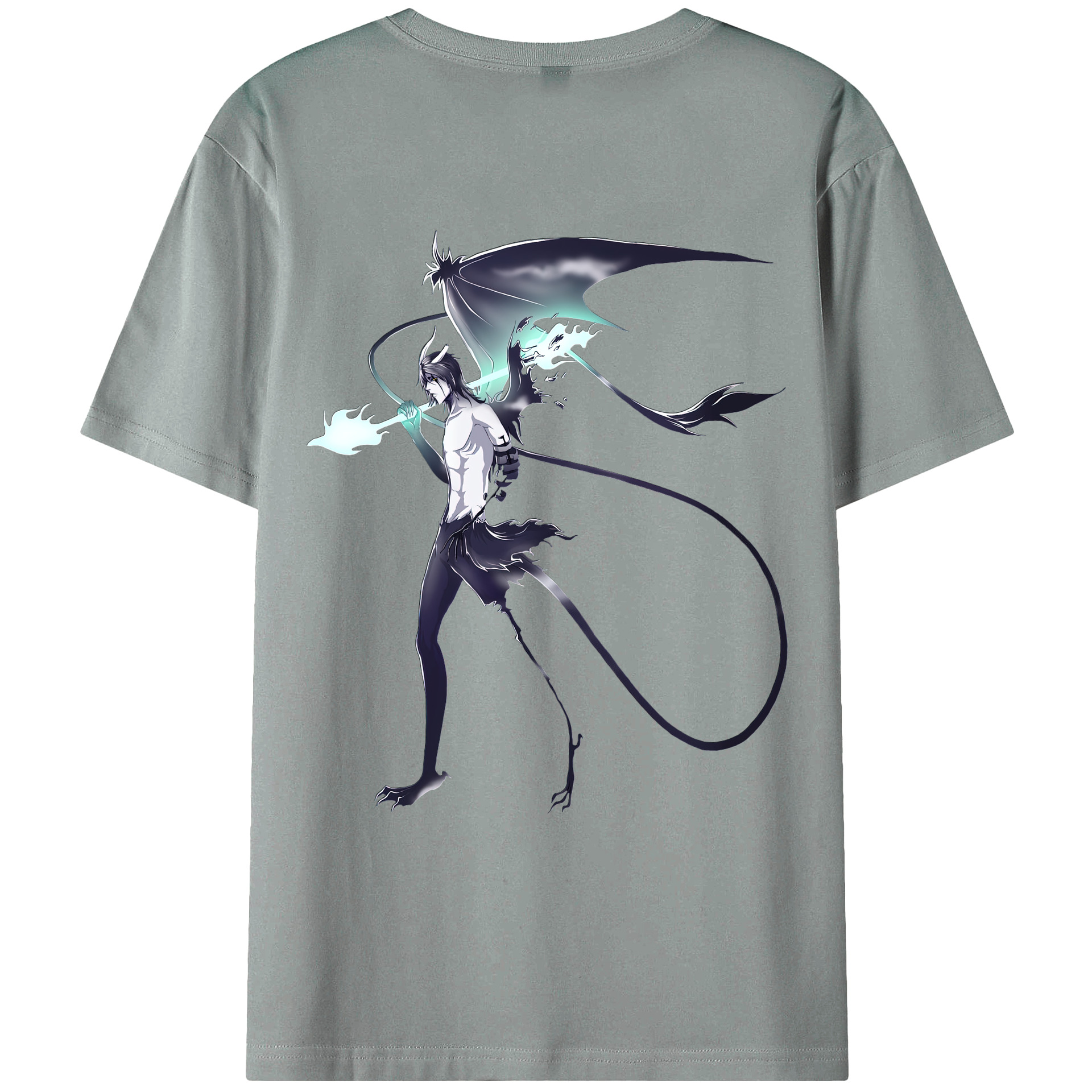 （画像用） ブリーチ ウルキオラ·シファー BLEACH Ulquiorra cifer 綿100％ メンズ半袖Tシャツ（バックプリント） 通気性